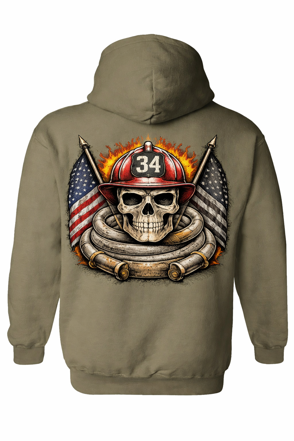 Military Green Graffic Hoodie